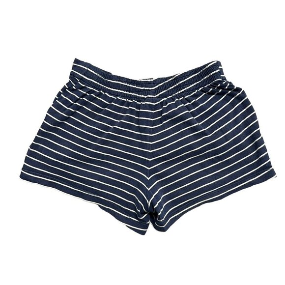 Navy 3T Striped Cotton Pull On Shorts - Picture 2 of 3